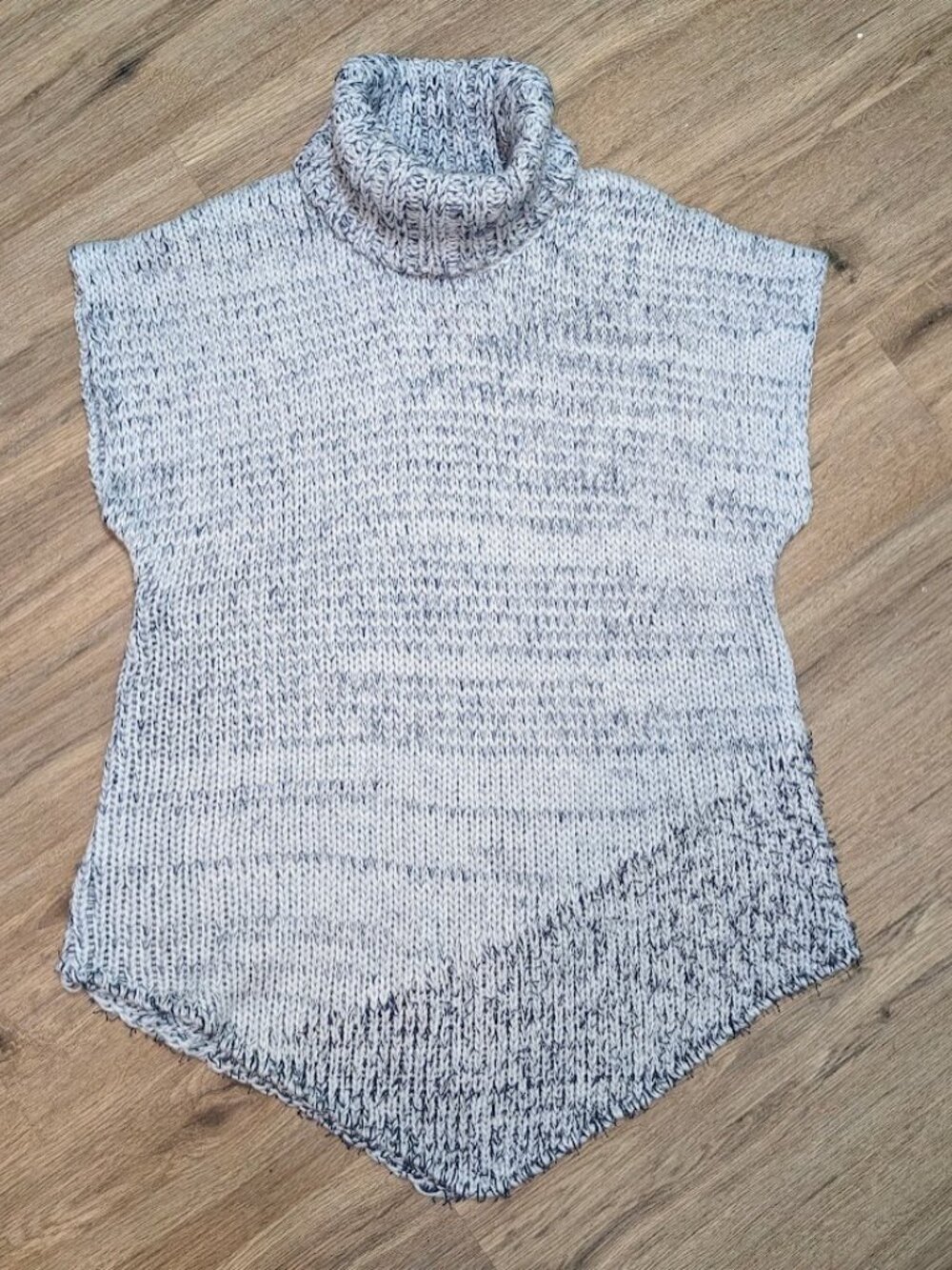 H by Halston Blue Marled Sleeveless Cowl Neck Tunic Wool Blend Sweater Womens XL